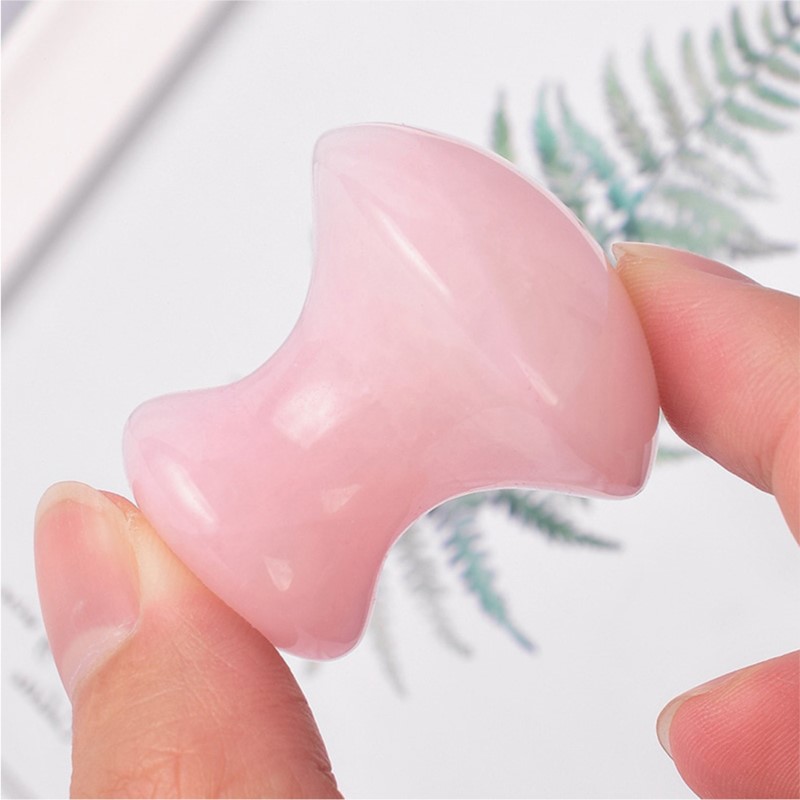 Gua Sha Tool Rose Quartz - 1 قطعة شكل الفطر جواشا تدليك