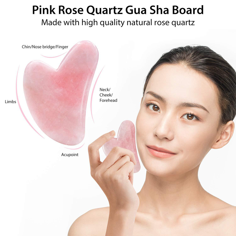 الطبيعية ارتفع الكوارتز اليشم  - مراجعة Gua Sha Tool Rose Quartz وسعره
