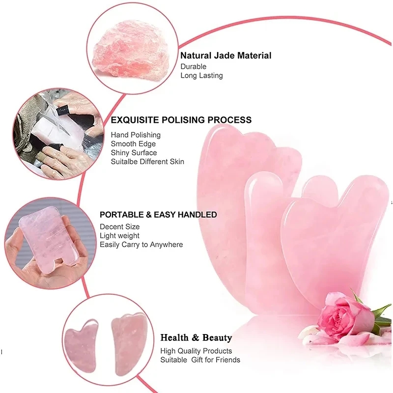 ارتفع الكوارتز غوا شا مجلس الط - مراجعة Gua Sha Tool Rose Quartz وسعره
